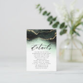 Etherische Mist Ombre Emerald Green bruiloft detai Informatiekaartje (Staand voorkant)