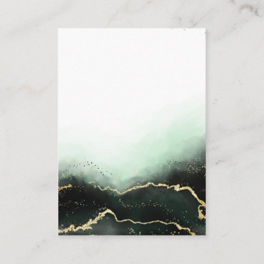 Etherische Mist Ombre Emerald Green bruiloft detai Informatiekaartje (Achterkant)