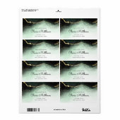 Etherische Mist Ombre Emerald Green Moody Business Etiket (Full Sheet)