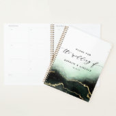 Etherische mist Ombre Emerald Waterverf bruiloft Planner (Display)