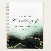 Etherische mist Ombre Emerald Waterverf bruiloft Planner (Voorkant)