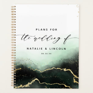 Etherische mist Ombre Emerald Waterverf bruiloft Planner