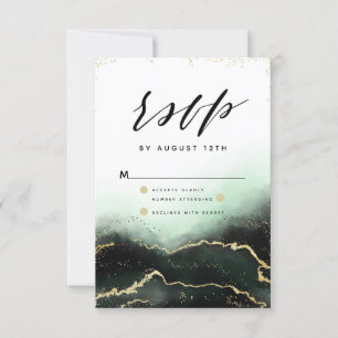 Etherische Mist Ombre Emerald Waterverf Moody RSVP Kaartje