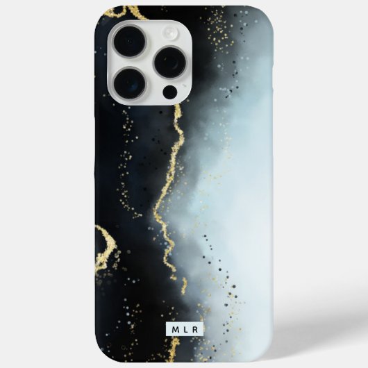 etherische mist ombre marineblauwe Waterverf monog Case-Mate iPhone Case (Achterkant)