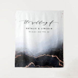 Etherische Mist Ombre Navy Blauw Fotocabine Achter Wandkleed