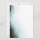 Etherische Mist Ombre Navy Waterverf Moody Wedding Kaart (Achterkant)