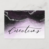 Etherische Mist Ombre Paarse Bruiloft Routebeschri Informatiekaartje (Voorkant)