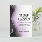 Etherische mist Ombre Paarse zilveren moderne brui Kaart (Staand voorkant)