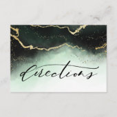 Etherische Mist Ombre Smaragd Bruiloft Aanwijzinge Informatiekaartje (Voorkant)