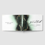 Etherische Mist Ombre Smaragd Groen vergulde bruil Gastenboek (Volledig)