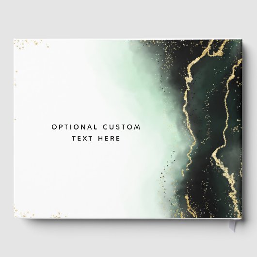 Etherische Mist Ombre Smaragd Groen vergulde bruil Gastenboek (Achterkant)