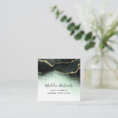 ETHERISCHE Mist Ombre Smaragdgroene Waterverf Mood Vierkante Visitekaartje (Staand voorkant)