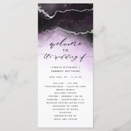 Etherische mist Ombre Ultra Violet bruiloft ceremo Programmakaart