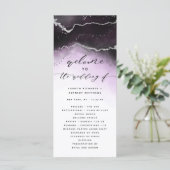 Etherische mist Ombre Ultra Violet bruiloft ceremo Programmakaart (Staand voorkant)