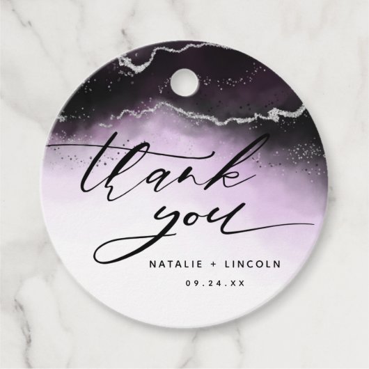 Etherische Mist Ombre Ultra Violet Moody Dank u Bedankjes Labels (Voorkant)