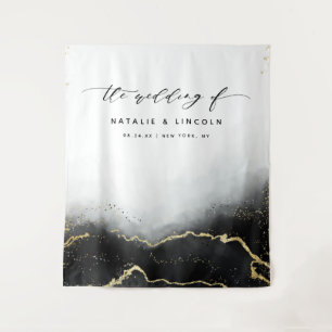 Etherische Mist Ombre Zwart Fotocabine Achtergrond Wandkleed