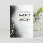 Etherische Mist Ombre Zwart Goud Folie Moderne Tro Kaart (Staand voorkant)