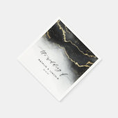Etherische Mist Ombre Zwart Moody Bruiloft Monogra Servet (Hoek)