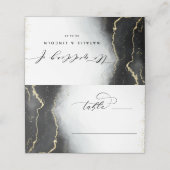 Etherische Mist Ombre Zwart Trouwtafel nummer Plaatskaartje (Buitenkant ongevouwen)