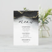 Etherische Mist Ombre Zwart Waterverf Moody Diner Menu (Staand voorkant)