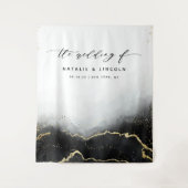 Etherische Mist Ombre Zwarte Fotocabine Achtergron Wandkleed (Voorkant)