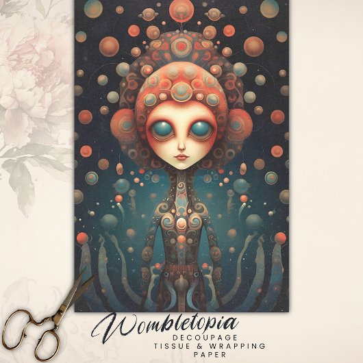 Etherische moderne kosmische Oracle Fantasy Decoup Tissuepapier