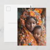 etherische moeder kind levendige traditionele kled briefkaart (Voorkant / Achterkant)