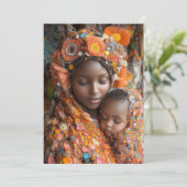 etherische moeder kind levendige traditionele kled kaart (Staand voorkant)