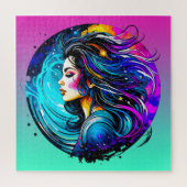 Etherische mooie vrouw nooit stoppen met dromen legpuzzel (Verticaal)