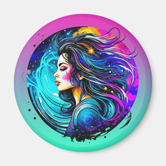 Etherische mooie vrouw nooit stoppen met dromen magneet (Voorkant)