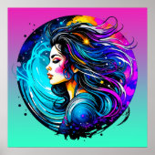 Etherische mooie vrouw nooit stoppen met dromen poster (Voorkant)