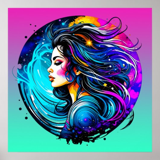 Etherische mooie vrouw nooit stoppen met dromen poster (Voorkant)