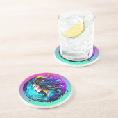 Etherische mooie vrouw nooit stoppen met dromen zandsteen onderzetter (Zijkant)