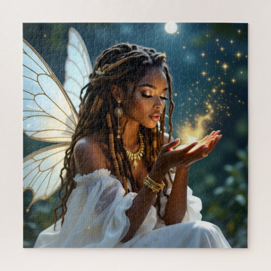 Etherische mystieke fee en goudstof legpuzzel (Verticaal)