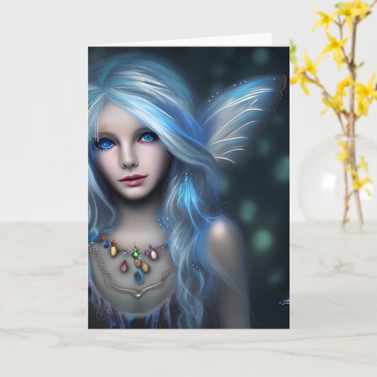 Etherische mystieke fee meisje blanco kaart (Gele Bloem)