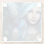 Etherische mystieke fee meisje glazen onderzetter (Achterkant)