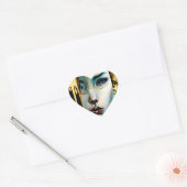 Etherische mystieke godin in goud hart sticker (Envelop)