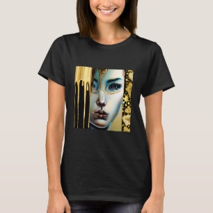 Etherische mystieke godin in goud t-shirt