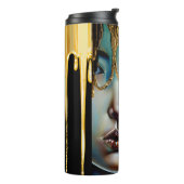 Etherische mystieke godin in goud thermosbeker (Gedraaid links)