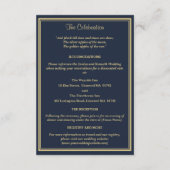 Etherische Navy & Gouden Vintage Art Nouveau Detai Informatiekaartje (Achterkant)