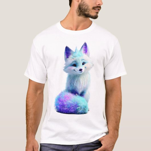 Etherische Neon Vorst Poolvos Mannen T-shirt (Voorkant)