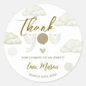 Etherische Neutrale Wolken Regenboog Baby Shower V Ronde Sticker (Voorkant)