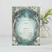 Etherische Nevelige Bosbruiloft Kaart (Staand voorkant)