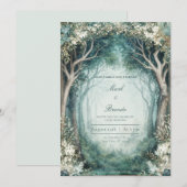 Etherische Nevelige Bosbruiloft Kaart (Voorkant / Achterkant)