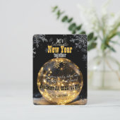 Etherische nieuwjaar Crystal Orb Golden Fairy Ligh Kaart (Staand voorkant)
