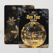 Etherische nieuwjaar Crystal Orb Golden Fairy Ligh Kaart (Voorkant / Achterkant)