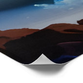 Etherische Oceaan en Zonsondergang AI Kunst Poster (Hoek)