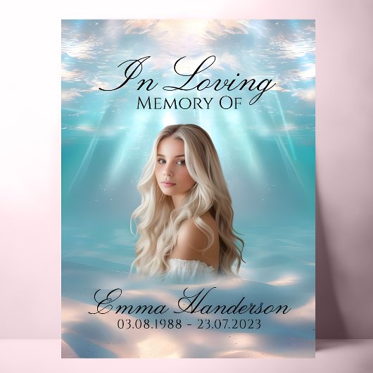 Etherische Ocean Lover Memorial Sign Poster