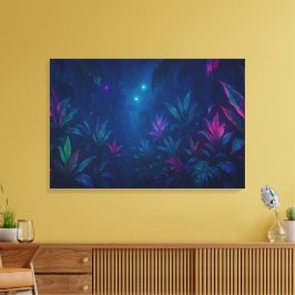 ETHERISCHE Oerwoud Lights - Levendige Tropische Fa Canvas Afdruk