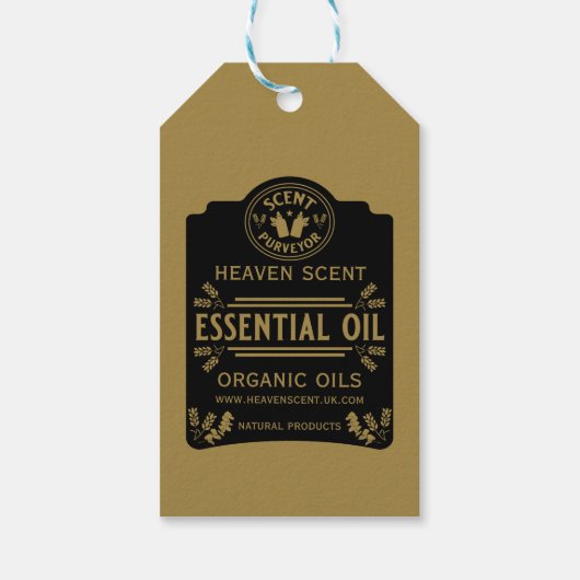 Etherische olie geuren cadeaulabel (Achterkant)